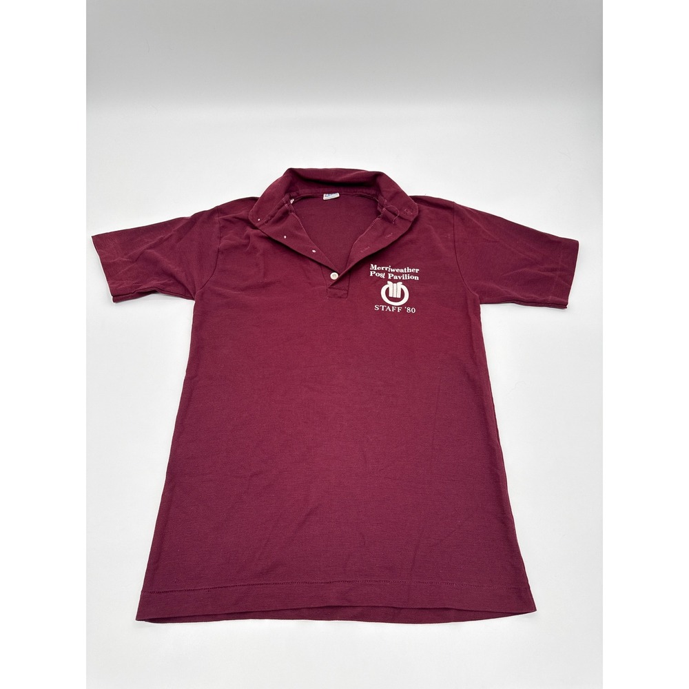 Vintage 1980 Champion Merriweather Post Pavilion Staff Polo Shirt Burgundy Med